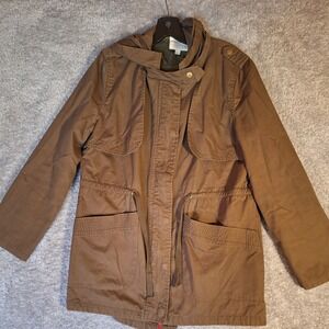 Olive & Oak Army Green Utility Field Jacket Hooded Drawstring LV3F9303TJM Mens M